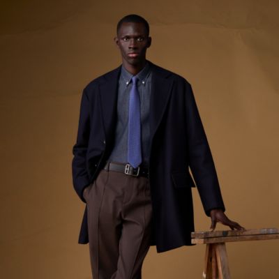 エルメスポケットチーフ、サーモンピンク 中古・古着通販】HERMES (エルメス) シルクポケットチーフ